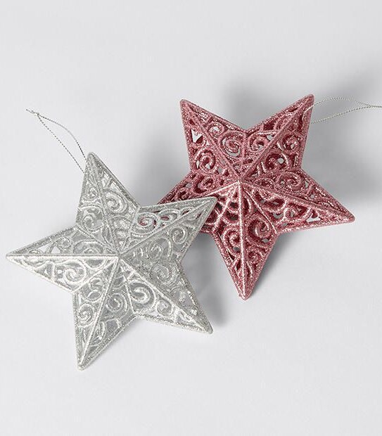 Winter Wonderland 3D Glitter Star Christmas Ornament 