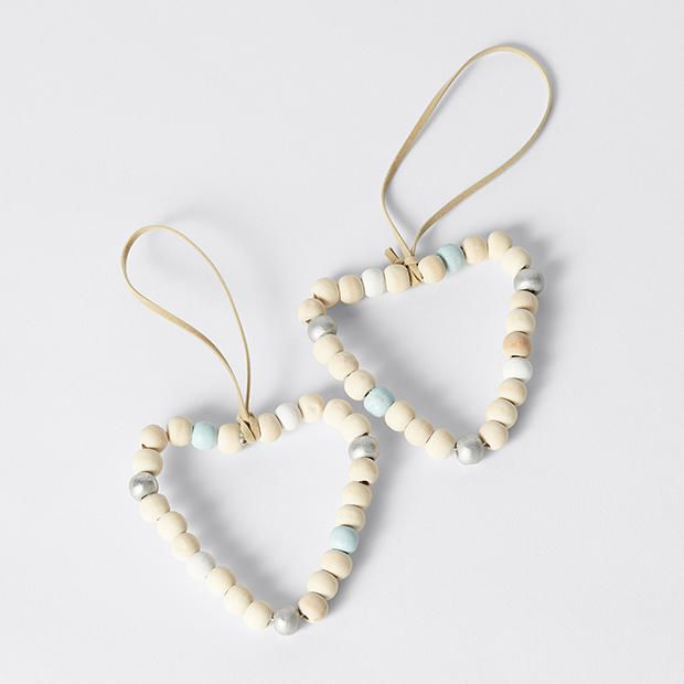 Winter Wonderland Beaded Heart Ornament - 2 Pack Winter Wonderland Beaded Heart Ornament - 2 Pack