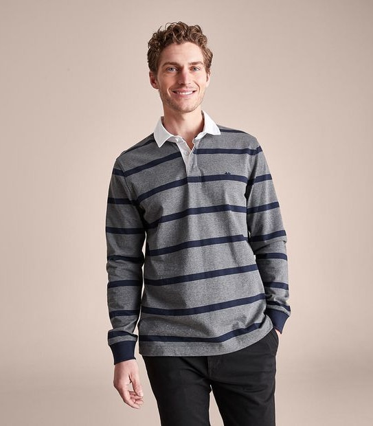 Striped Long Sleeve Rugby Top