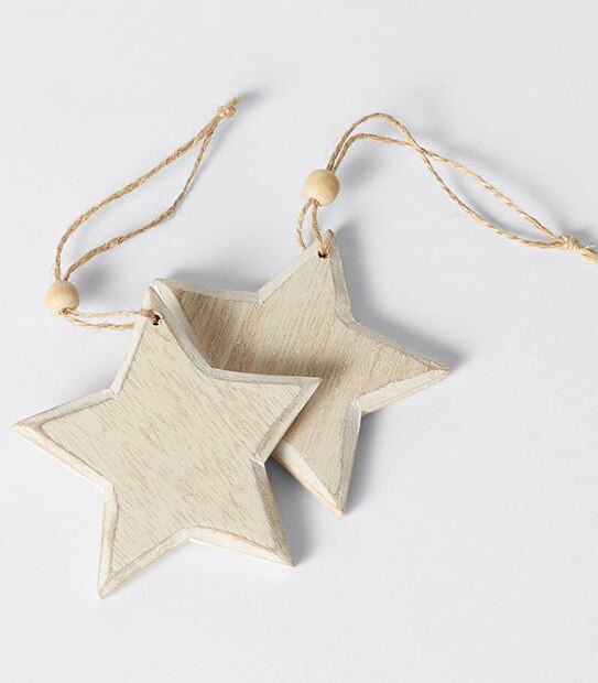 Winter Wonderland Wooden Star Ornament - 2 Pack