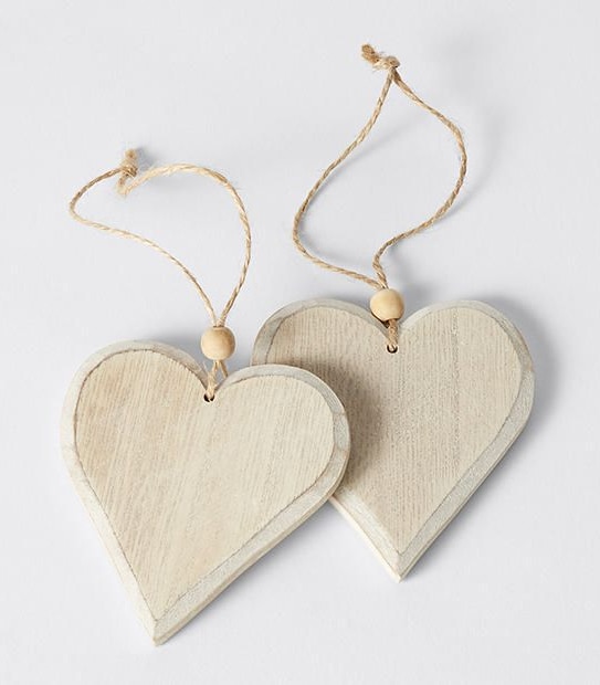 Winter Wonderland Wooden Heart Ornament - 2 Pack