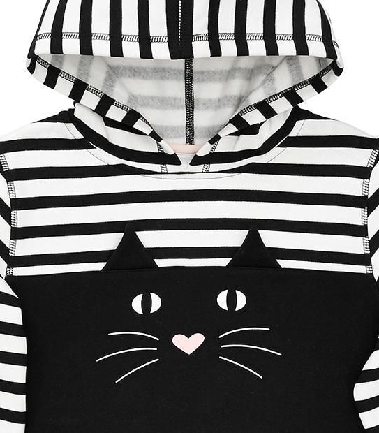 Cat Face Pull Over Hoodie