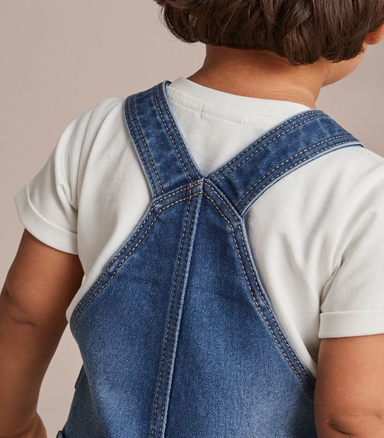 2 Piece Baby Denim Overall and T-shirt Set