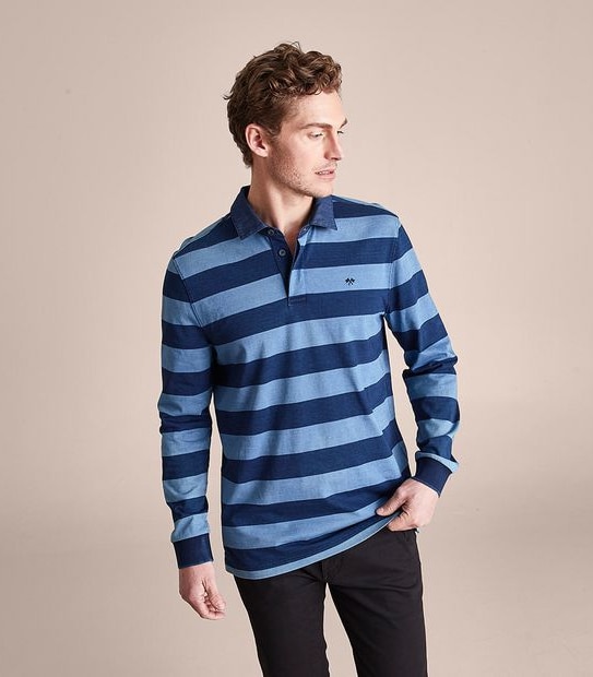 Striped Long Sleeve Rugby Top