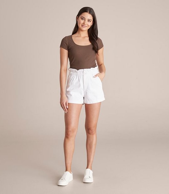 Lily Loves High Rise Paperbag Denim Shorts 3 of 6