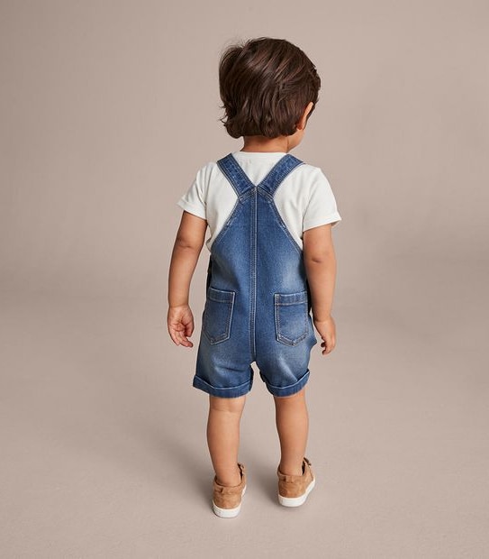 2 Piece Baby Denim Overall and T-shirt Set