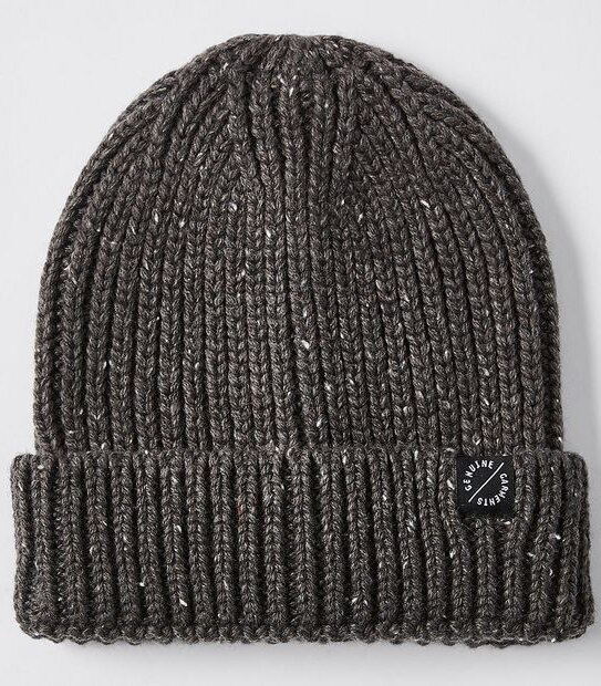 Rib Knit Beanie - Charcoal Fleck