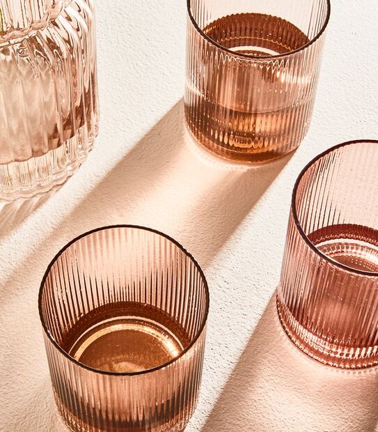4 Pack Airley Ribbed Tumbler Glasses
