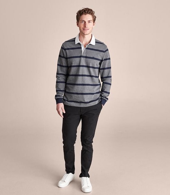 Striped Long Sleeve Rugby Top