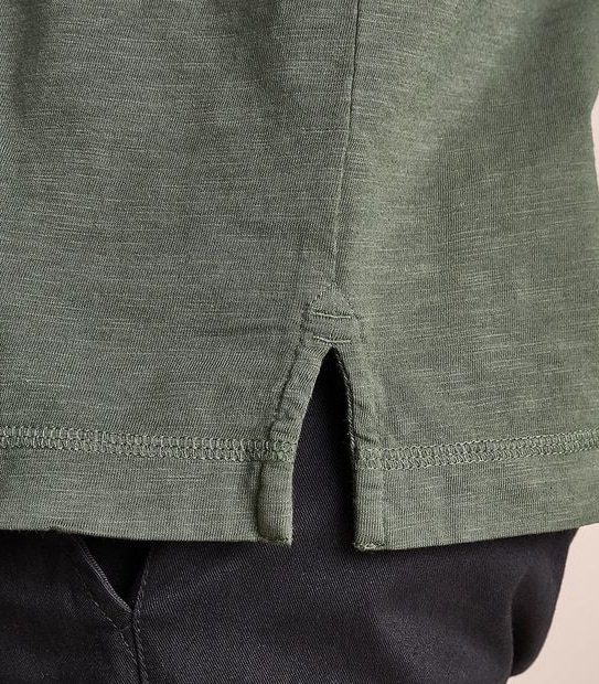 Garment Dyed Slub Henley T-Shirt