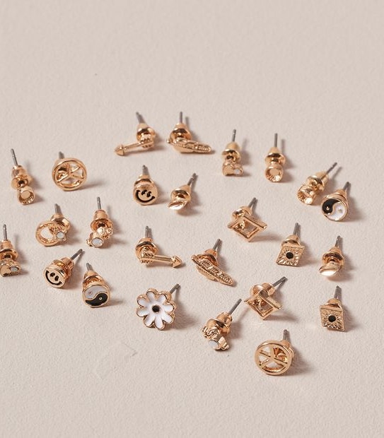 13 Pack Mixed Stud Earrings