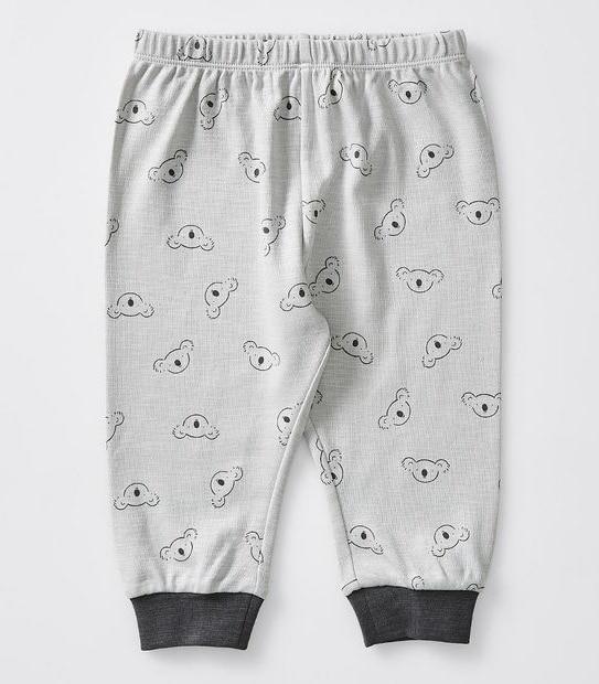 Baby Organic Cotton Koala Print Pyjama Set - Grey