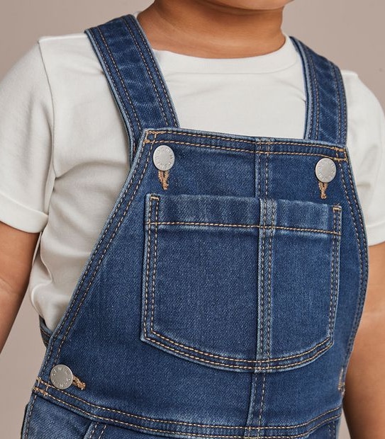 2 Piece Baby Denim Overall and T-shirt Set