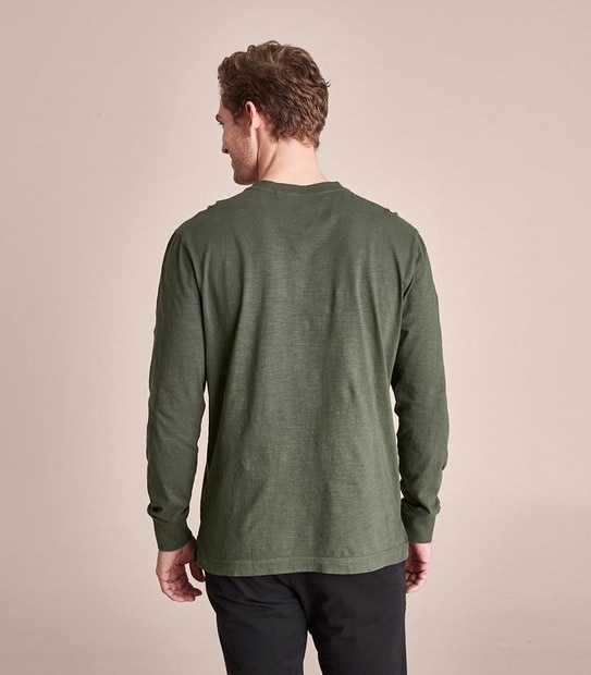 Garment Dyed Slub Henley T-Shirt
