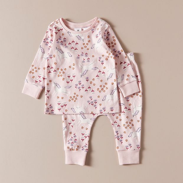 Baby Organic Cotton Unicorn Pyjama Set Target Australia