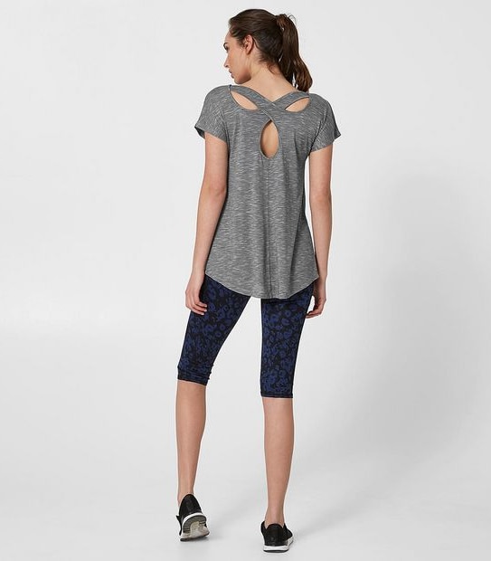 Active Cross Back T-Shirt - Warm Red Marle