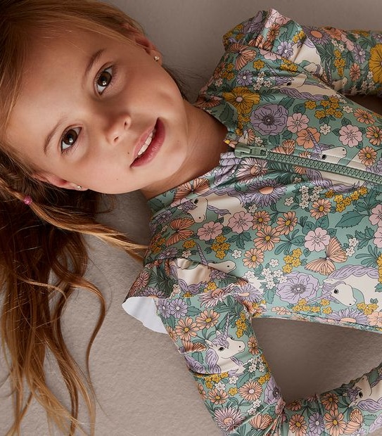 Floral Unicorn Swim Surfsuit