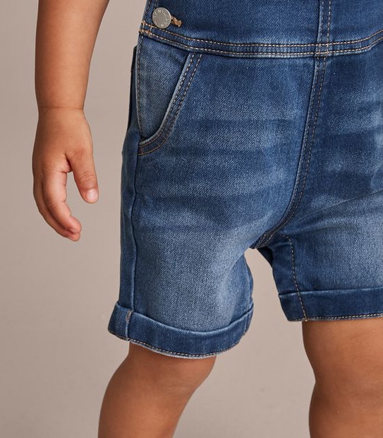 2 Piece Baby Denim Overall and T-shirt Set