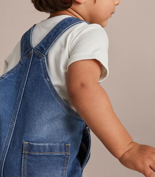 2 Piece Baby Denim Overall and T-shirt Set