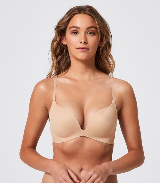 Plunge Wirefree Push Up Bra; Style: TLWFP070 - Latte Brown