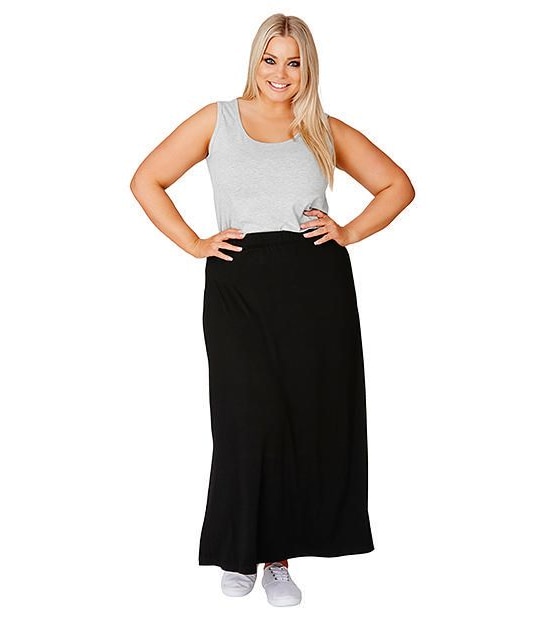 Belle Curve Jersey Maxi Skirt 4 of 4