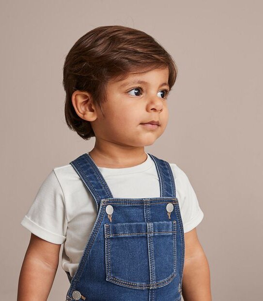2 Piece Baby Denim Overall and T-shirt Set