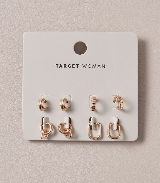 4 Pack Huggie Earrings