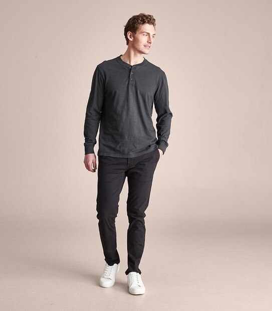 Garment Dyed Slub Henley T-Shirt