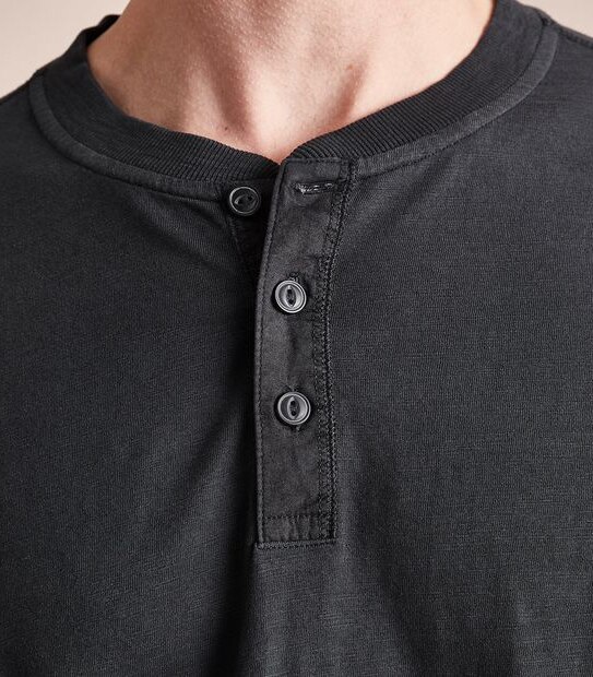 Garment Dyed Slub Henley T-Shirt