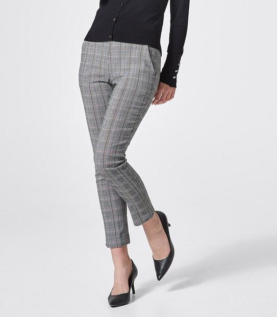 Preview Skinny Ankle Bengaline Leggings - Black/White Check