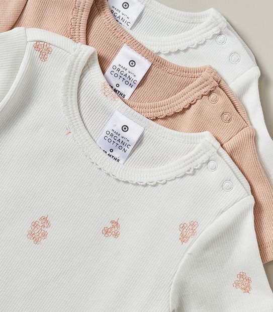 3 Pack Baby Organic Cotton Rib Bodysuits