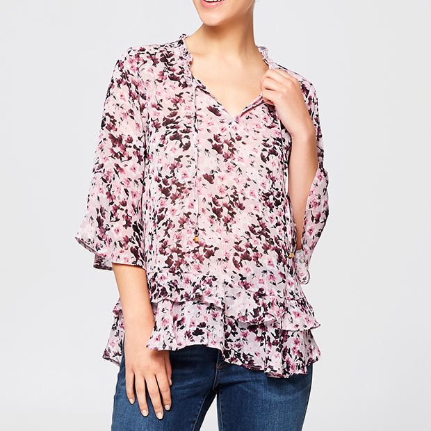 Ellie Ruffle Hem Peasant Top Ellie Ruffle Hem Peasant Top