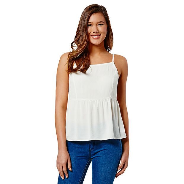 Lily Loves Square Neck Cami - Cream