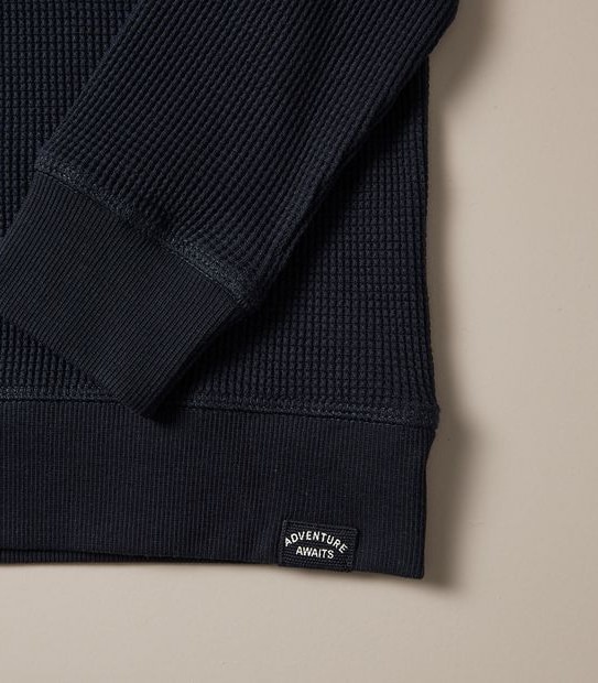 Waffle Long Sleeve Hooded Top