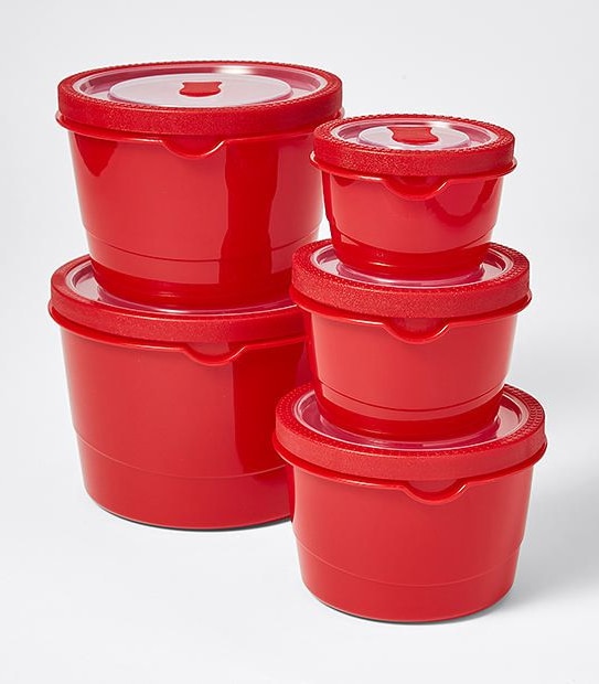5 Round Plastic Microwave Container Set