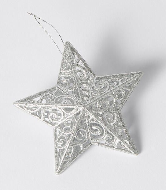 Winter Wonderland 3D Glitter Star Christmas Ornament 