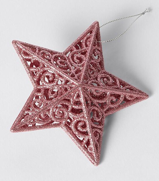 Winter Wonderland 3D Glitter Star Christmas Ornament 
