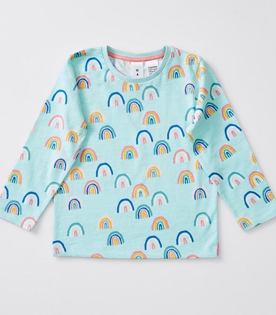 Rainbow Print Pyjama Set - Green