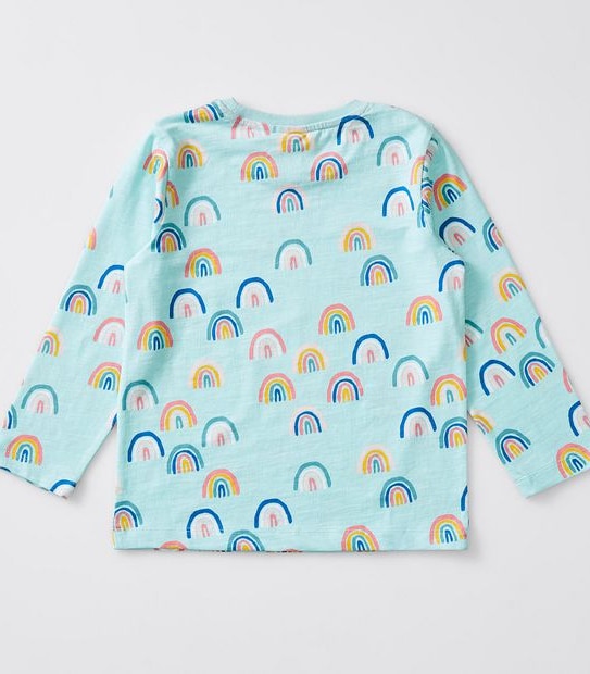 Rainbow Print Pyjama Set - Green