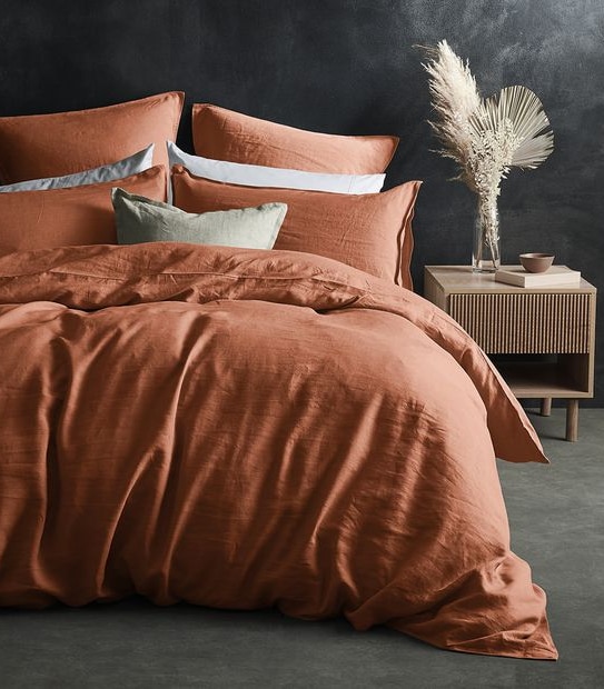 Lilah Linen Quilt Cover Set - King Bed