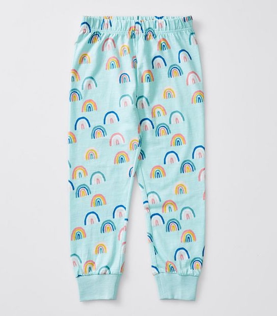 Rainbow Print Pyjama Set - Green