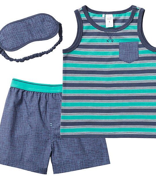 Retro Stripe Pyjamas With Bonus Sleep Mask