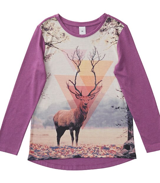 Long Sleeve Deer Photo T-Shirt