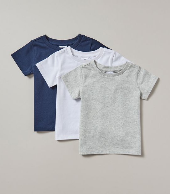3 Pack Baby Organic Cotton Short Sleeve T-Shirts