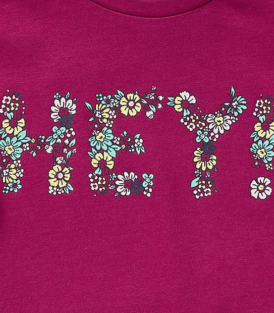 Long Sleeve Floral Hey Print T-Shirt 3 of 3