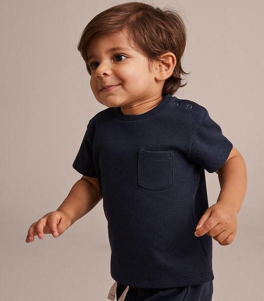 2 Piece Baby T-shirt and Short Waffle Set 