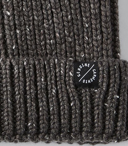 Rib Knit Beanie - Charcoal Fleck