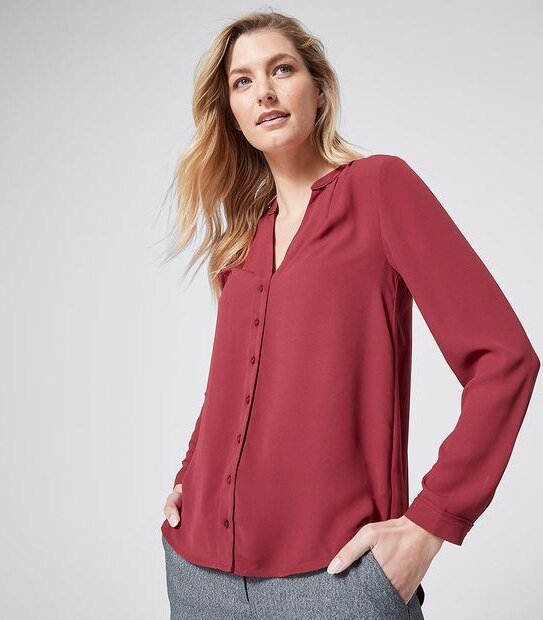 Preview Long Sleeve Relaxed Shirt - Tibetan Red