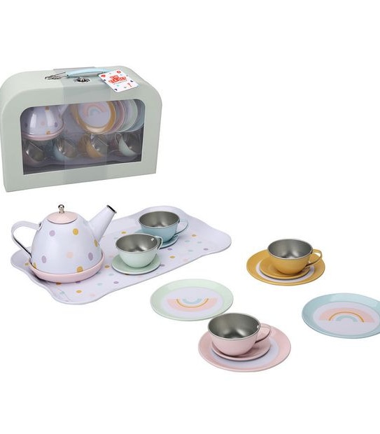 Rainbow Tin Tea Set 15 Pieces