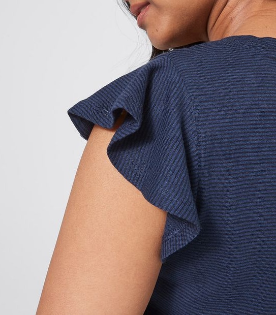 Dannii Minogue Petites Short Flutter Sleeve Linen Blend T-Shirt